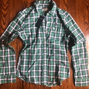 abercrombie kids girls plaid button up shirt